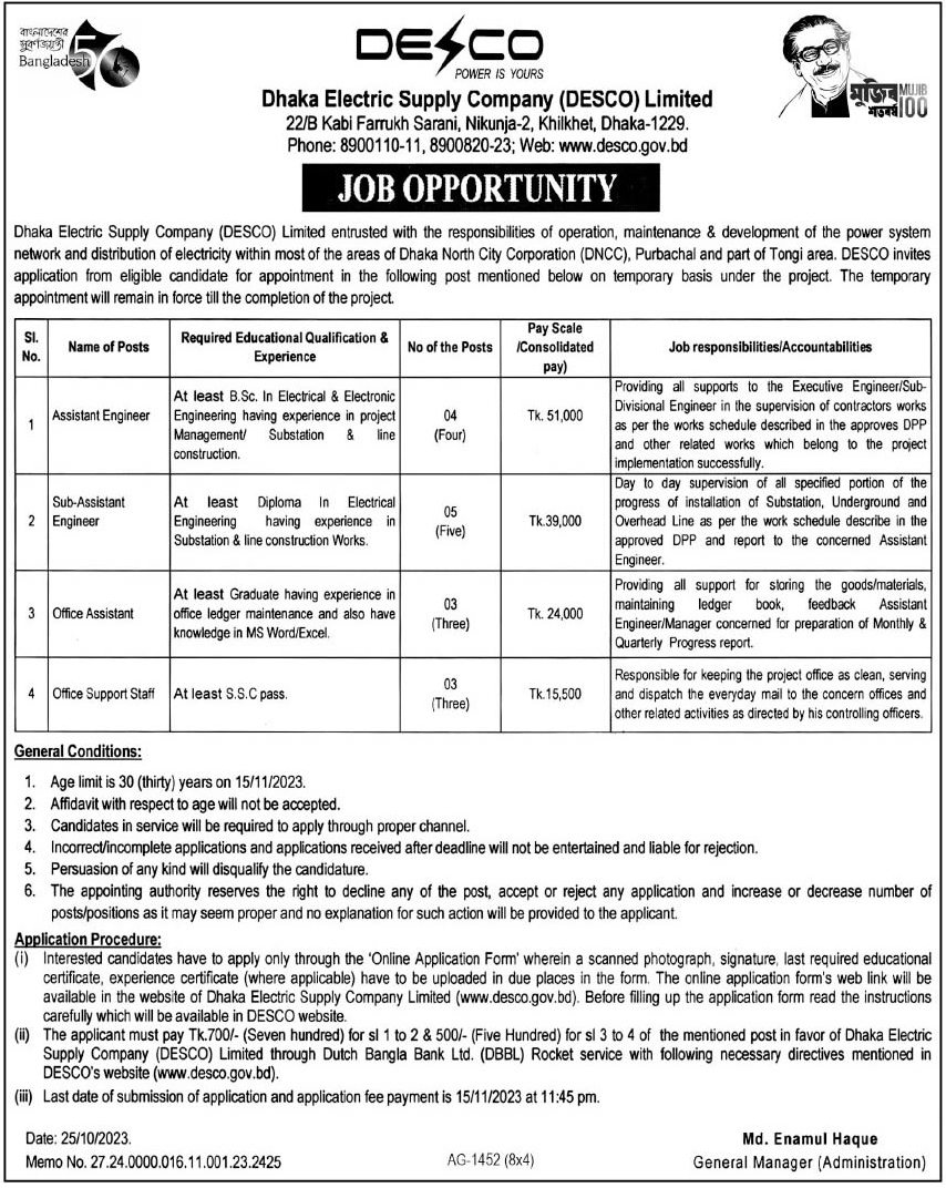 Electric shop office job